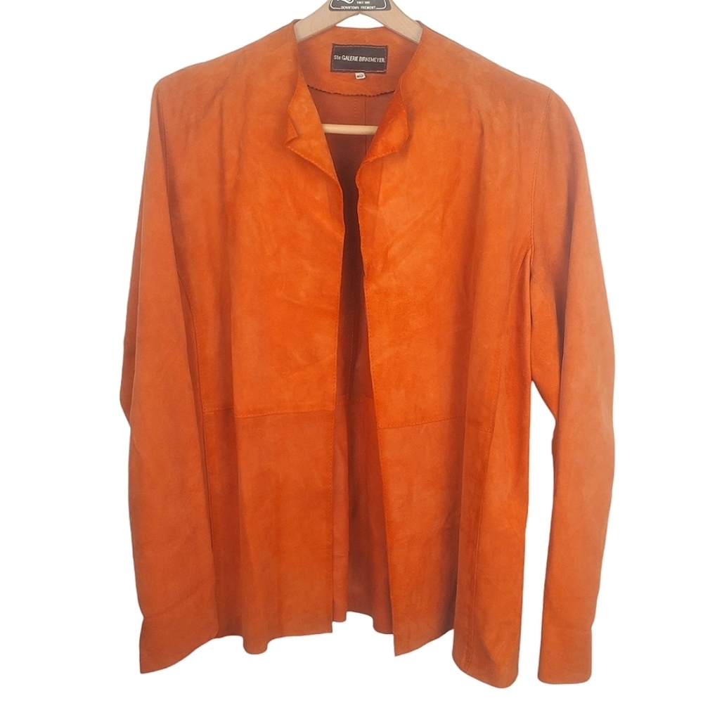 Women's Suede Jacket. Ste Galerie Birkemeyer. Orange, Size 40
